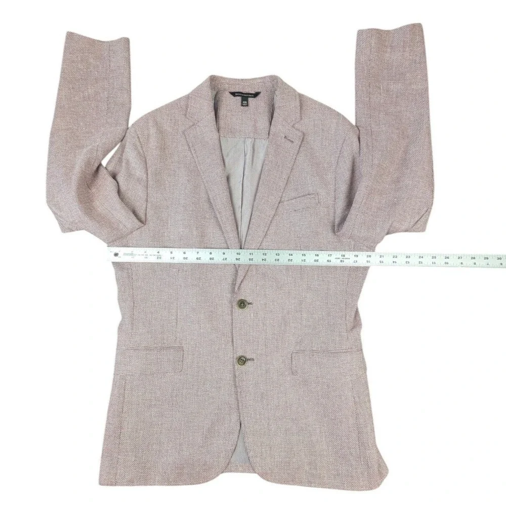 Banana Republic Mens 40R Blazer Red White Cotton Linen Italian Fabric Sport Coat